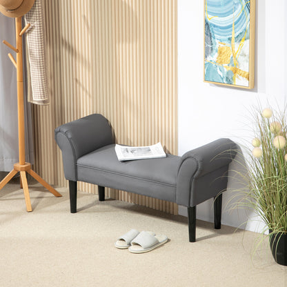 Opbergbank – Opbergbank – Zitbank – Bedbank – Opbergmeubel – Stevige Constructie – Zacht Zitkussen – Antraciet Grijs – 102x36x51 cm
