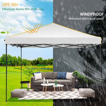 3.05x3.05meter Folding Outdoor Canopy, Professional with 4 Side Walls, Garden Tent Foldable, Stable, Quick to Set Up, Party Tent, Suitable for Outdoor Weddings, Camping, Commercial Activities, Outdoor Only