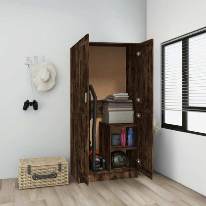 Kledingkast – Garderobekast – Opbergkast – Slaapkamerkast – Rook Eiken – Wandmontage – Hoogwaardig Hout – Compact Ontwerp 82,5x51,5x180 cm