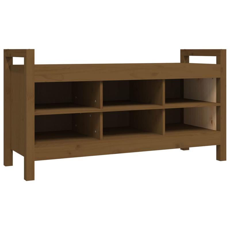 This Bench, Measuring 110X40X60 Cm And Made of Solid Pine Wood in Honey Brown, Is Ideal As a Shoe Stool in Your Hallway Or As a Storage Stool in Your Living Room.