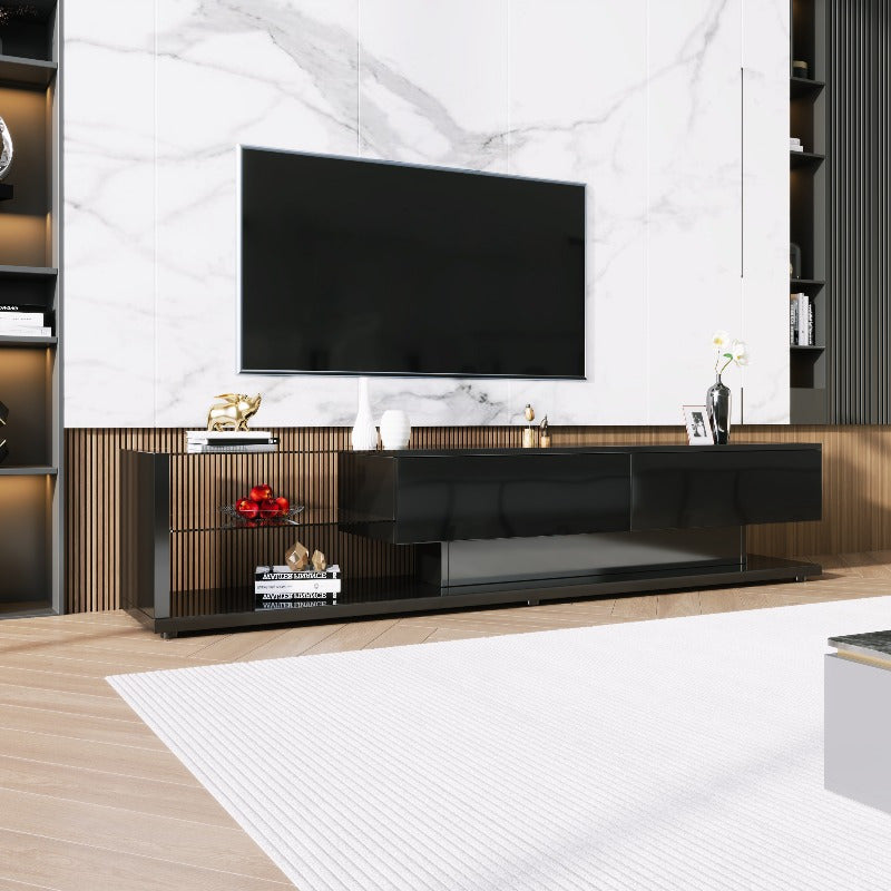 TV Meubel – TV Kast – Entertainment Meubel – Media Console – Tv Stand – Hoogglans Metaal – Ruimtebesparend Met Kabelmanagement