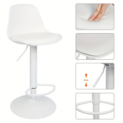 Barstoel – Barkruk – Barstoelen – Keukenstoel – Kruk – Set van 4 – Verstelbare Zithoogte 55-75 cm – PU-leer Bekleding met 360° Draaibare Zitting