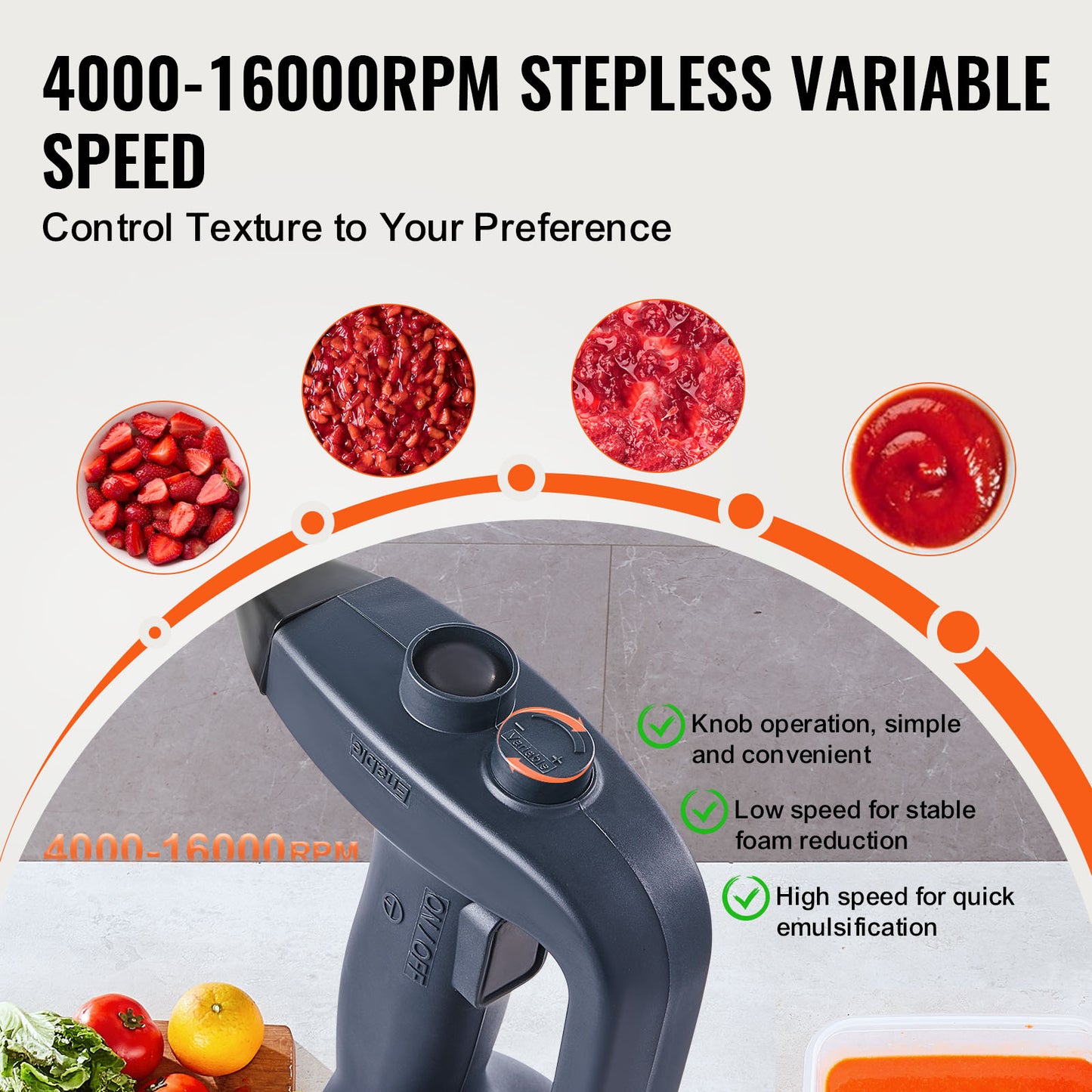 Staafmixer – Handmixer – Blender – Keukenmixer – RVS Mes – 350W Krachtige Motor – Traploze Snelheidsregeling