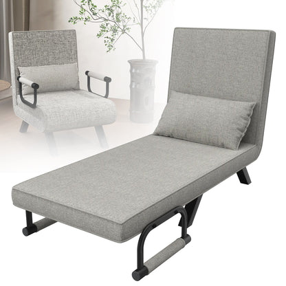 3-in-1 Relaxstoel – Fauteuil – Ligstoel – Slaapstoel – Loungechair – Lichtgrijs – Verstelbare Rugleuning – Draagkracht 200 kg
