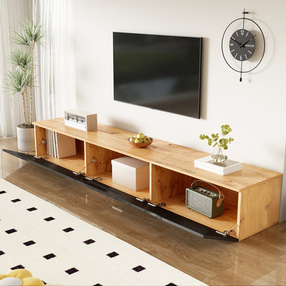Tv-meubel – TV-kast – TV-dressoir – Media meubel – Televisiekast – Verstelbaar tot 180 cm – Hoogglans lak met 3 zwartglanzende deurtjes