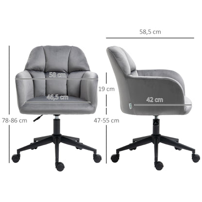 Bureaustoel – Kantoorstoel – Draaistoel – Stoel – Verstelbare Bureaustoel – Fluweelbekleding – Verstelbare Hoogte – Ergonomische Rugleuning