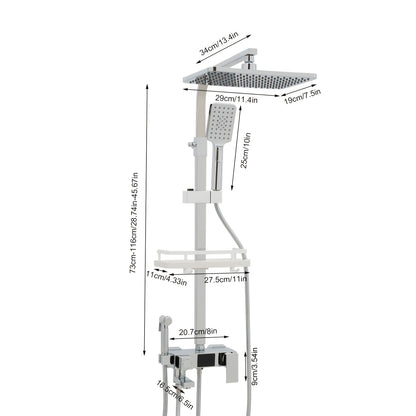 Douchekraan – Regendouche – Douchekop – Douche Set – Douche systeem – Hoogwaardige Messing & Staal – 360° Draaibare Topdouche