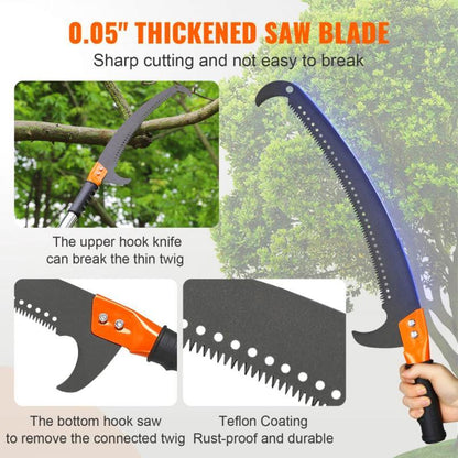 Telescopische Snoeizaag – Snoeizaag – Takkenzaag – Handzaag – Pole Saw – Verstelbare Lengte 224-824 cm – Carbonstalen Zaagblad