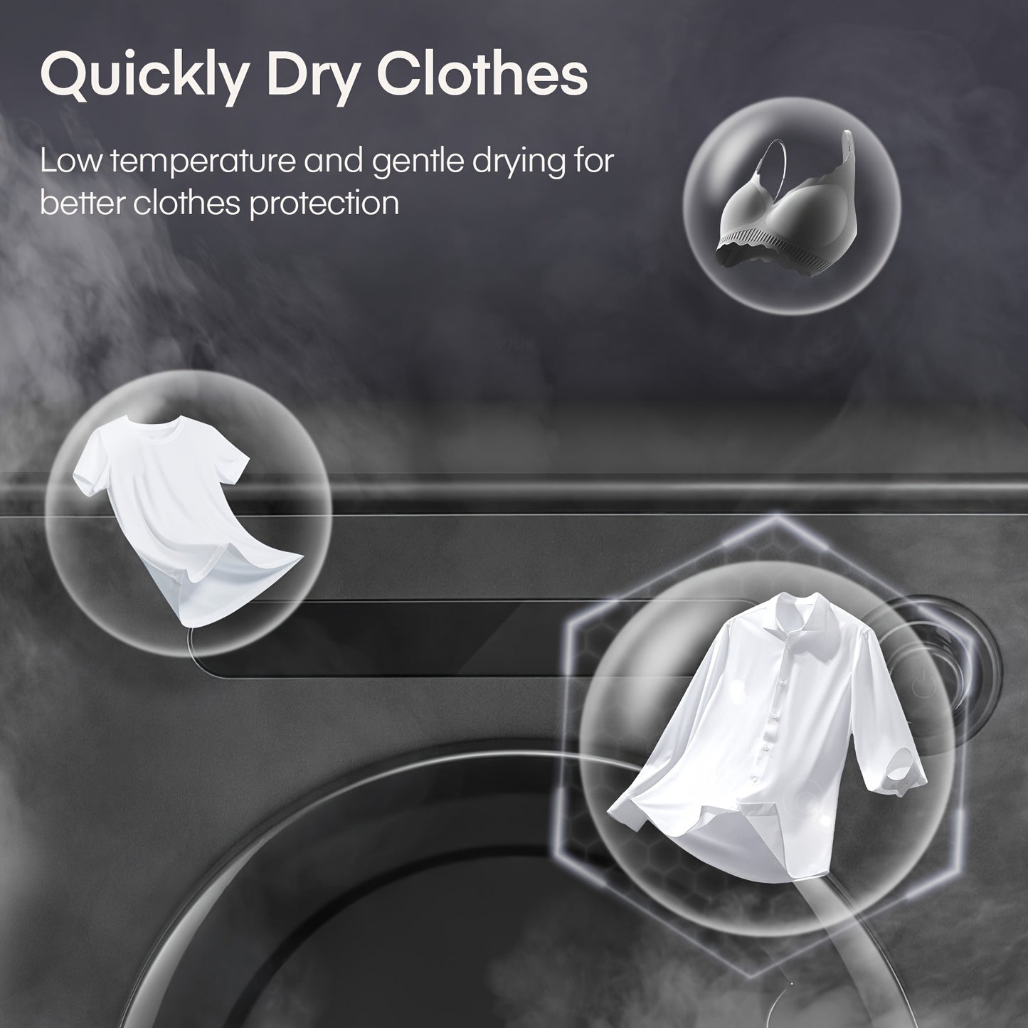 Wasdroger – Tumbledroger – Ventilatiedroger – Kledingdroger – Compacte Droogkast – 4 kg Capaciteit – 6 Automatische Programma’s – Smart Drying System – Dubbele Temperatuurbeveiliging – Stapelbaar