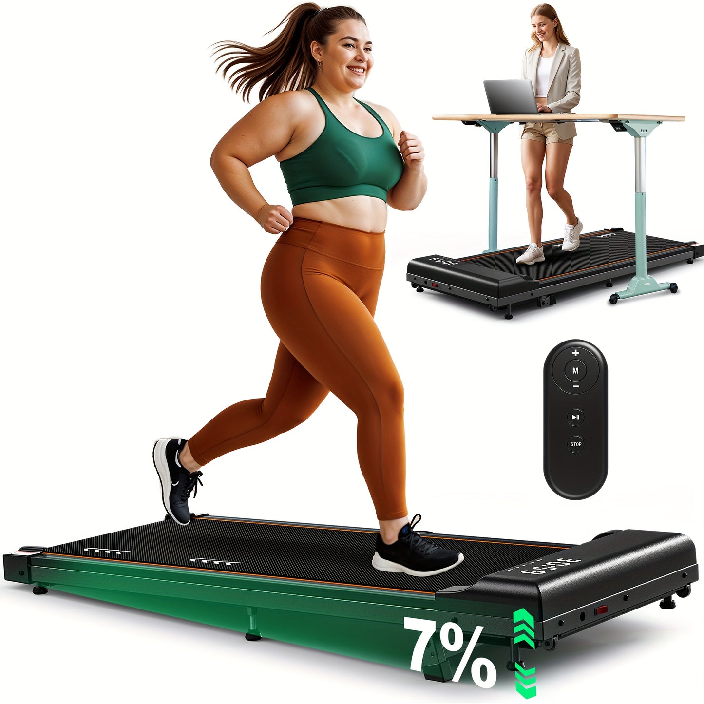 Walking Pad Treadmill – Foldable Treadmill – Treadmill Portatif – Indoor Walking Machine – Compact Home Treadmill – 2,25 HP Motor – 7% Incline & 7-Layer Running Surface