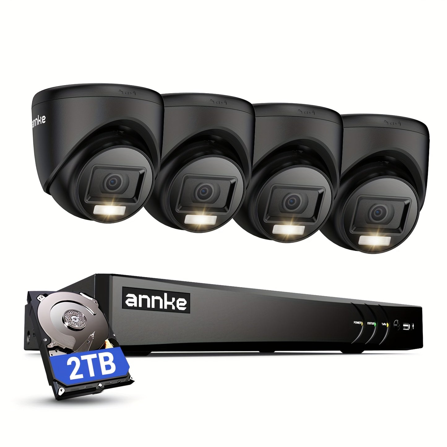 Beveiligingscamera Set – Bewakingscamera – Camerabewaking – CCTV Systeem – Video Surveillance – 8-Kanaals Bedrade 1080p Camera’s – AI Mens- en Voertuigdetectie – 2TB HDD Met Nachtzicht Tot 20 Meter