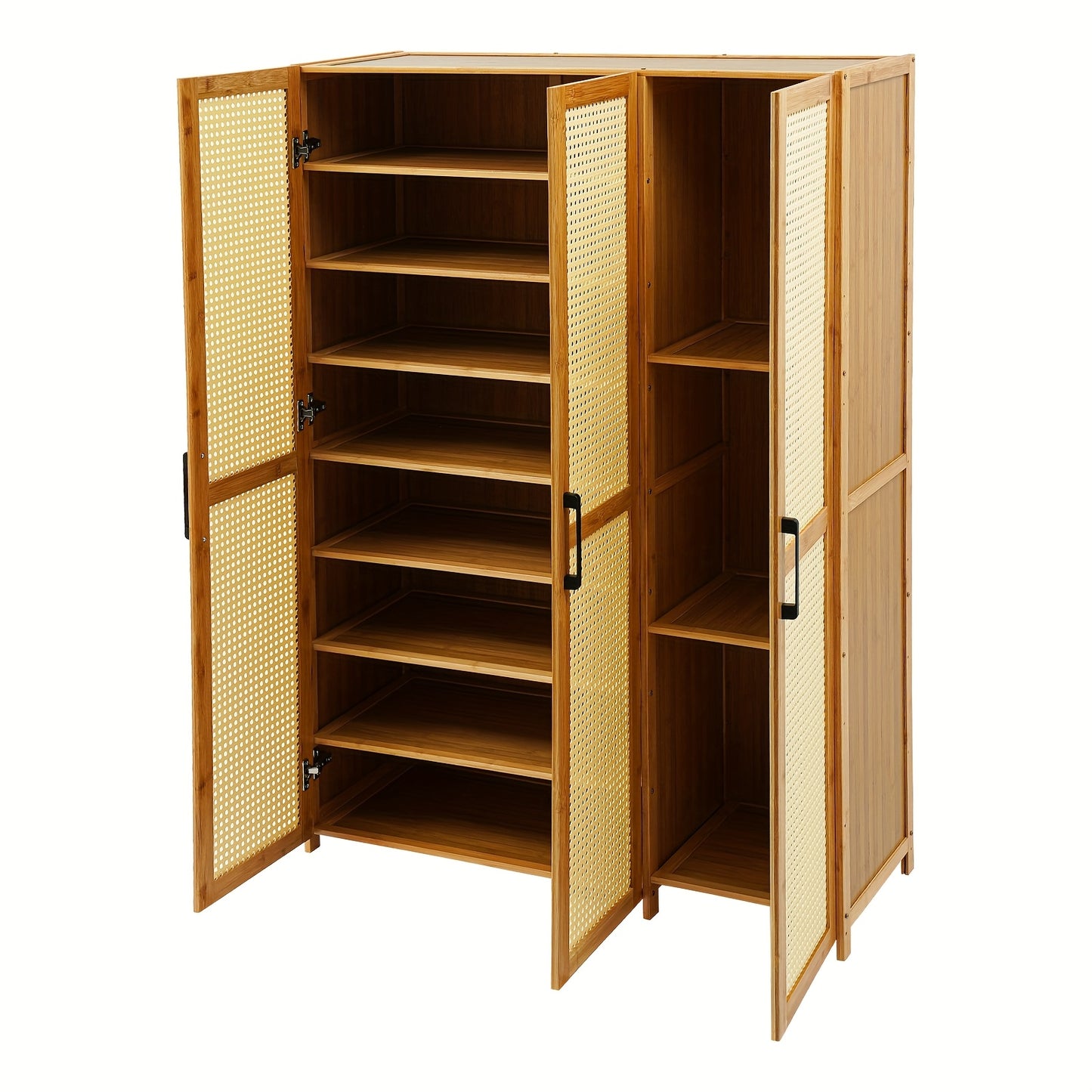 Schoenenkast Modern – Schoenopberger – Schoenrek – Schoenmeubel – Schoenhouder – Houten Kleur Variant – 3 Deuren Met 9 Planken – Ruimtebesparend & Draagkracht 20 kg Per Plank