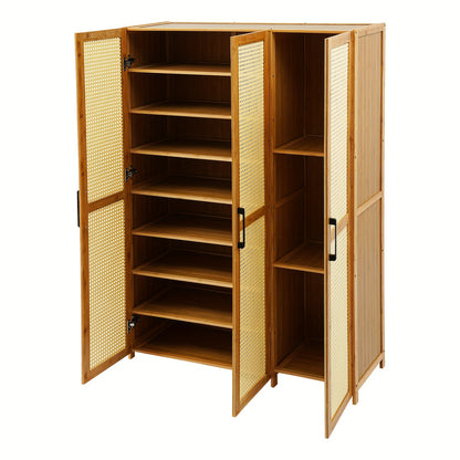 Schoenenkast Modern – Schoenopberger – Schoenrek – Schoenmeubel – Schoenhouder – Houten Kleur Variant – 3 Deuren Met 9 Planken – Ruimtebesparend & Draagkracht 20 kg Per Plank
