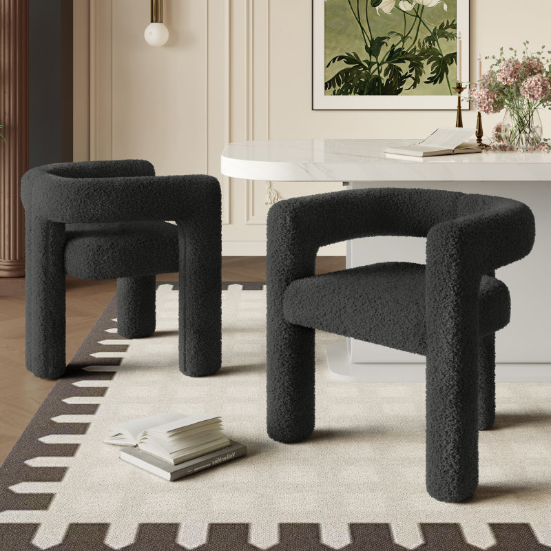 Fauteuil – Zitzak – Loungestoel – Relaxstoel – Sessel – Ergonomisch Design – Teddy Fleece Bekleding – Zwart – Comfortabel – Stijlvol