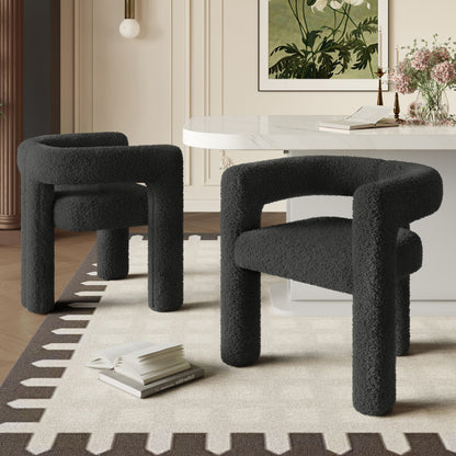 Fauteuil – Zitzak – Loungestoel – Relaxstoel – Sessel – Ergonomisch Design – Teddy Fleece Bekleding – Zwart – Comfortabel – Stijlvol