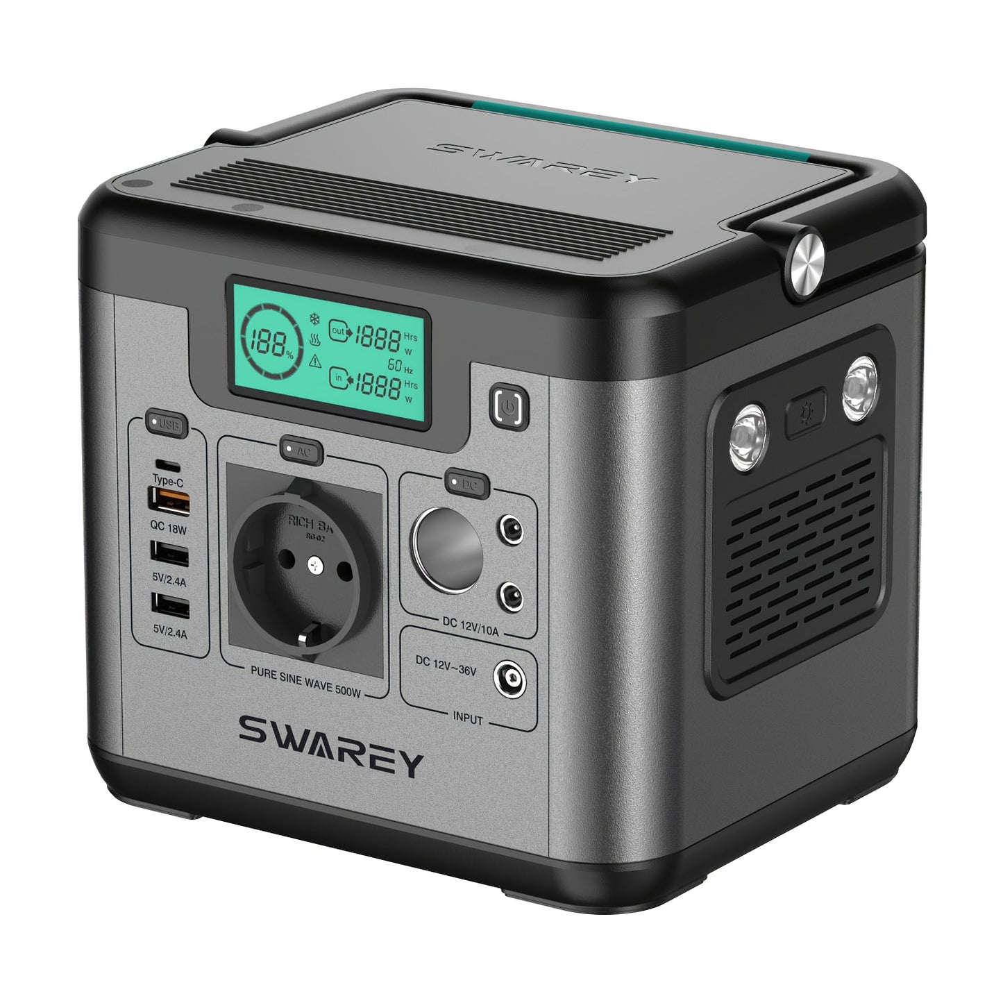 Powerbank – Power Station – Externe Batterij – Draagbare Oplader – Noodaccu – 518Wh Capaciteit – 100W Inklapbaar Zonnepaneel