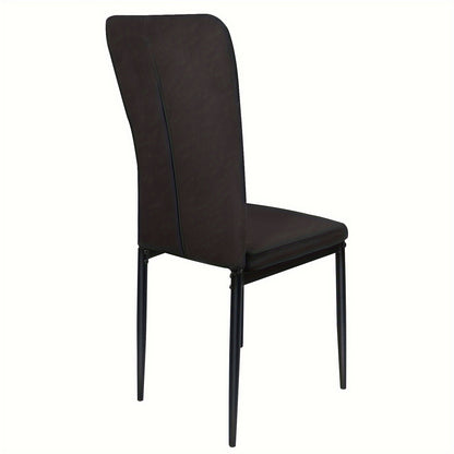 Eetkamerstoelen – Stoelen – Kuipstoelen – Keukenstoelen – Woonkamerstoelen – Zwarte Velvet Bekleding – Stabiel Metalen Onderstel – Set Van 4 – Hoge Rugleuning