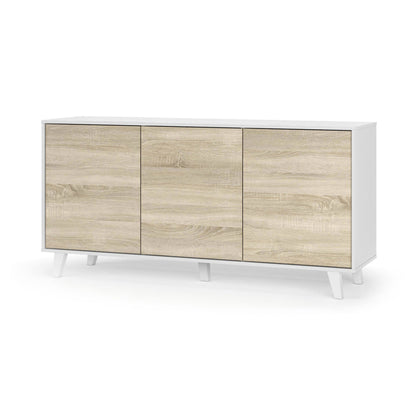 Dabello Sideboard, Kitchen Buffet, Design Living Room Cabinet, Modern 3-Door Sideboard with Shelves, 154x40x75 cm, Available in 6 Colors