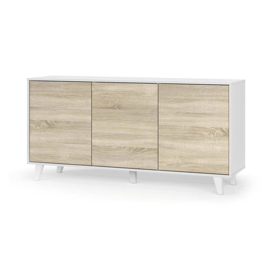 Dabello Sideboard, Kitchen Buffet, Design Living Room Cabinet, Modern 3-Door Sideboard with Shelves, 154x40x75 cm, Available in 6 Colors