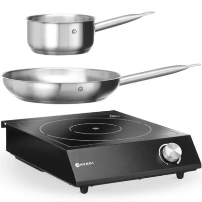 Inductiekookplaat – Inductiekookstel – Draagbare Kookplaat – Elektrische Kookplaat – Camping Kookplaat – 3500W Vermogen – Roestvrijstalen Pannen Set