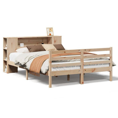 Boekenkastbed – Bed Met Boekenkast – Slaapbank – Opbergbank – Eenpersoonsbed Marrone – Massief Dennenhout – 120x200 cm