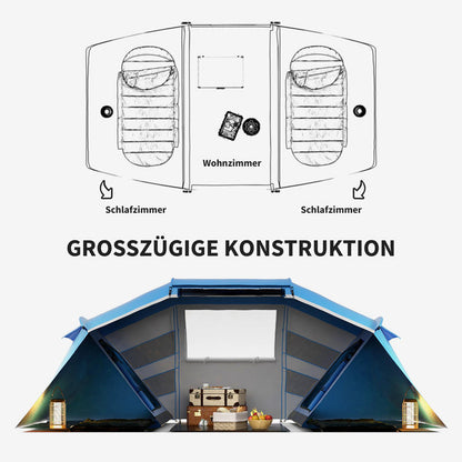 Tent – Kampeertent – Familietent – Koepeltent – Tunneltent – Ruim 4-6 Persoons – Lichtgewicht Aluminium Frame – Waterdicht Met Regenhoes & Grondzeil
