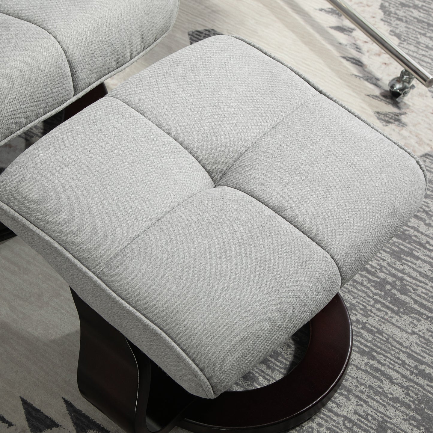 Relaxfauteuil – Relaxstoel – Lounge Chair – Draaifauteuil – Zithoekstoel – Grijs Kunstleer – Verstelbare Rugleuning – Draaibaar Design 360°