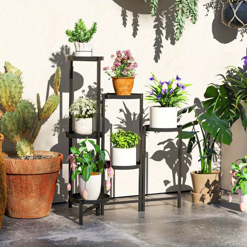 Plantenstandaard – Bloemenhouder – Plantenrek – Plantenhouder – Bloemenstandaard – Inklapbaar – Roestvrij Metaal – 80 cm Hoog – Geschikt Binnen en Buiten