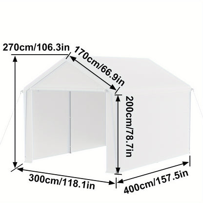 Carport – Garage Tent – Overkapping – Tuinoverkapping – Opbergtent – 4 x 6 meter – Gegalvaniseerd Stalen Frame met PE Coating