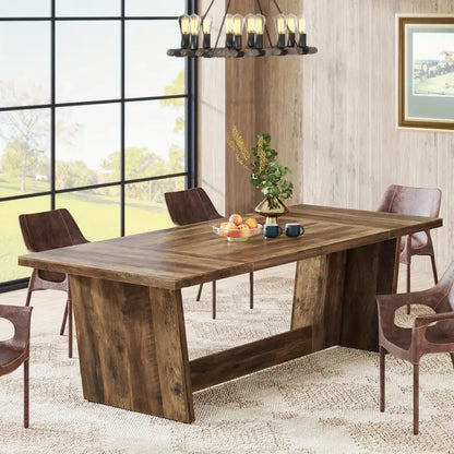Eettafel – Dinertafel – Tafeltje – Eetkamertafel – Tafelblad – 180 cm Extra Lang – Industrieel Modern Landelijk – Massief Houten Onderstel – Krasbestendig – Voor 6-8 Stoelen