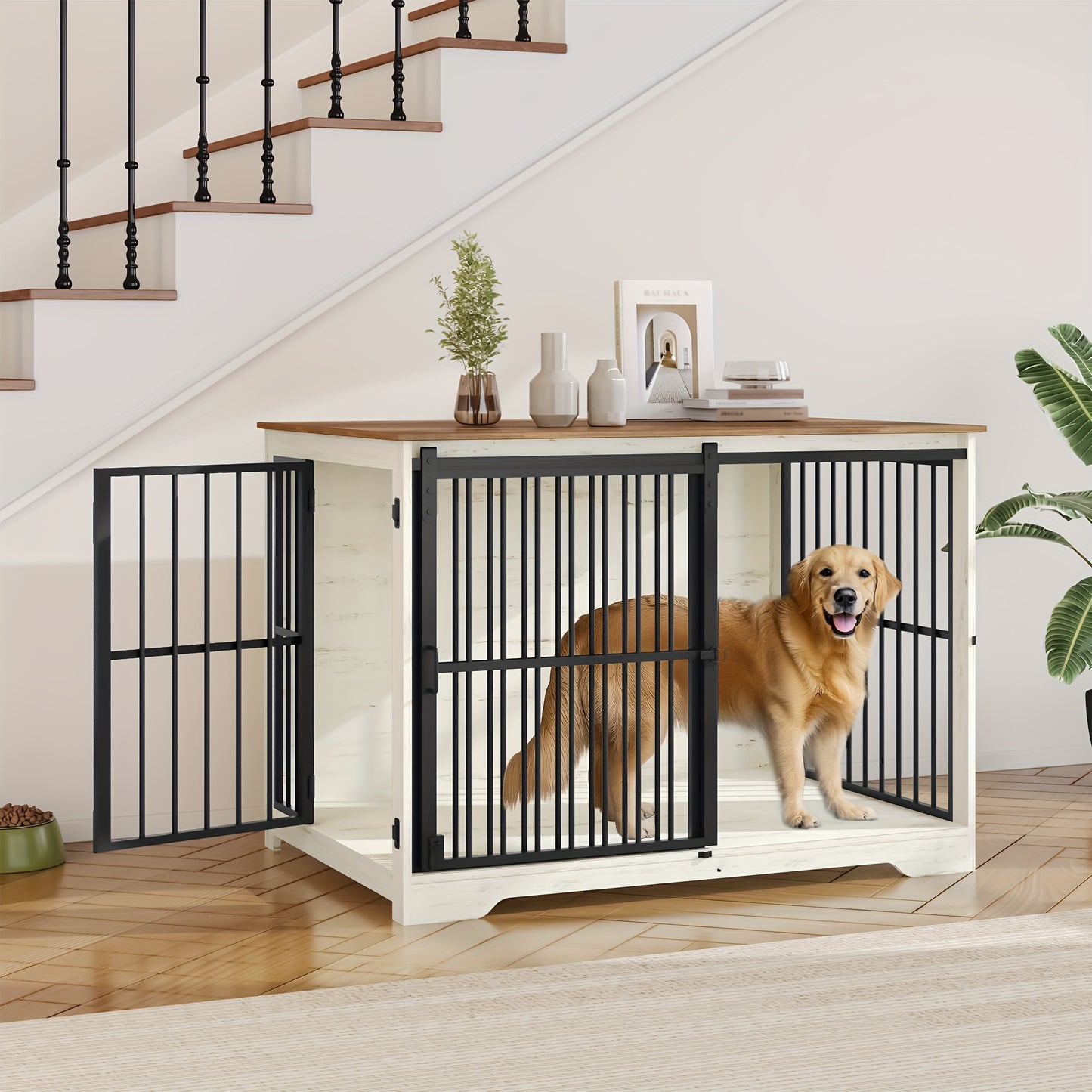 Hondenbench – Hondenkooi – Hondenbox – Bench – Dierenkooi – Stabiel Metaal – Opbergtablet – 110 x 65 x 81 cm – Voor Honden Tot 100 kg