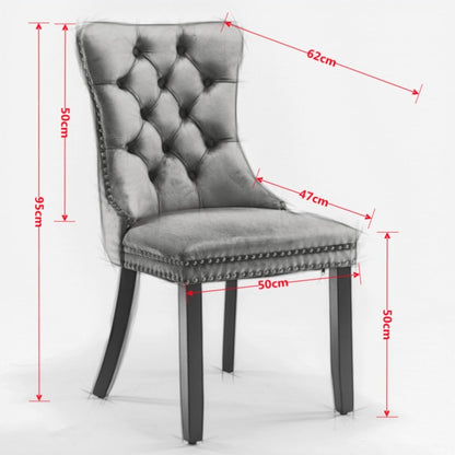 Eetkamerstoel – Stoel – Kuipstoel – Woonkamerstoel – Keukenstoel – Set Van 2 – Velvet Bekleding – Houten Poten Met Verstelbare Pootdoppen – Wijnrood