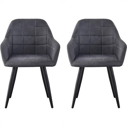 Eetkamerstoel – Kuipstoel – Set Van 2 – Designer Stoel – Keukenstoel – Kunstleer – Metalen Poten – Zithoogte 82 cm