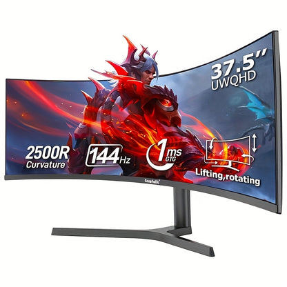 Gaming Monitor – Gaming Scherm – Curved Monitor – Ultrawide Display – 37,5 Inch 4K UHD – 144Hz Refresh Rate – 2500R Curved Scherm – Hoogte Verstelbaar VA Paneel