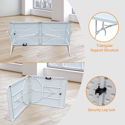 Campingtafel – Klaptafel – Vouwtafel – Kampeertafel – Plooitafel – 180 cm – Stevig ijzer – Draagvermogen 135 kg