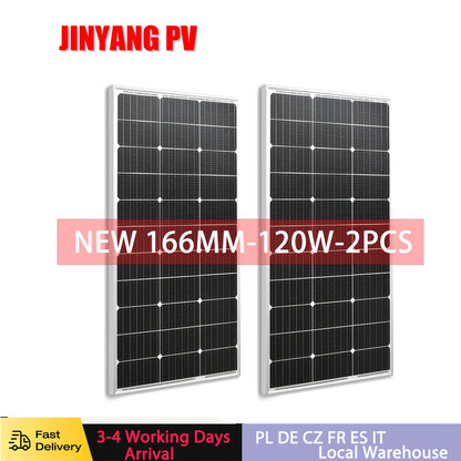 Zonnepaneel – Solar Panel – Zonnecellen – Zonnepaneel Set – Monokristallijn – 120W – 18V Output – Aluminium Frame – Hoge Efficiëntie
