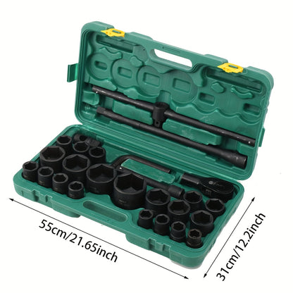 26-TLG 3/4" & 1" Inch 21-65mm Plug Nuts Truck Ratchet Box Plug Key Set