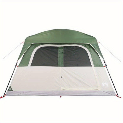6-Persoons Familietent – Kampeertent – Tent Voor Buiten – Gezinstent – Ovale Tent – Groen – Duurzaam Polyester – Lichtgewicht Glasvezel Frame