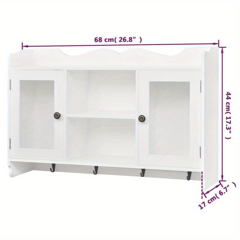 Wandkast – Opbergkast – Vakkenkast – Hangkast – Dichte Kast – MDF Materiaal – Strak Wit Design