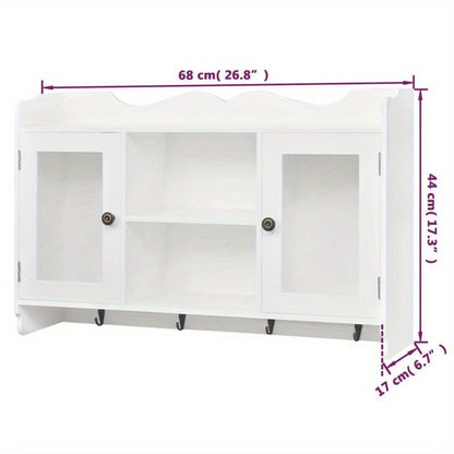 Wandkast – Opbergkast – Vakkenkast – Hangkast – Dichte Kast – MDF Materiaal – Strak Wit Design