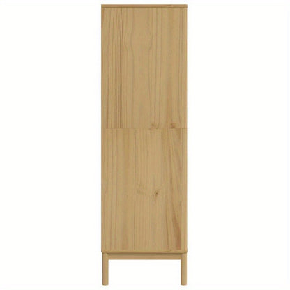 Vrijstaande Kledingkast – Garderobekast – Opbergkast – Kledingopberger – Houten Kast – Massief Grenenhout – Bruin Gewassen Afwerking – Compact 77x53x171 cm