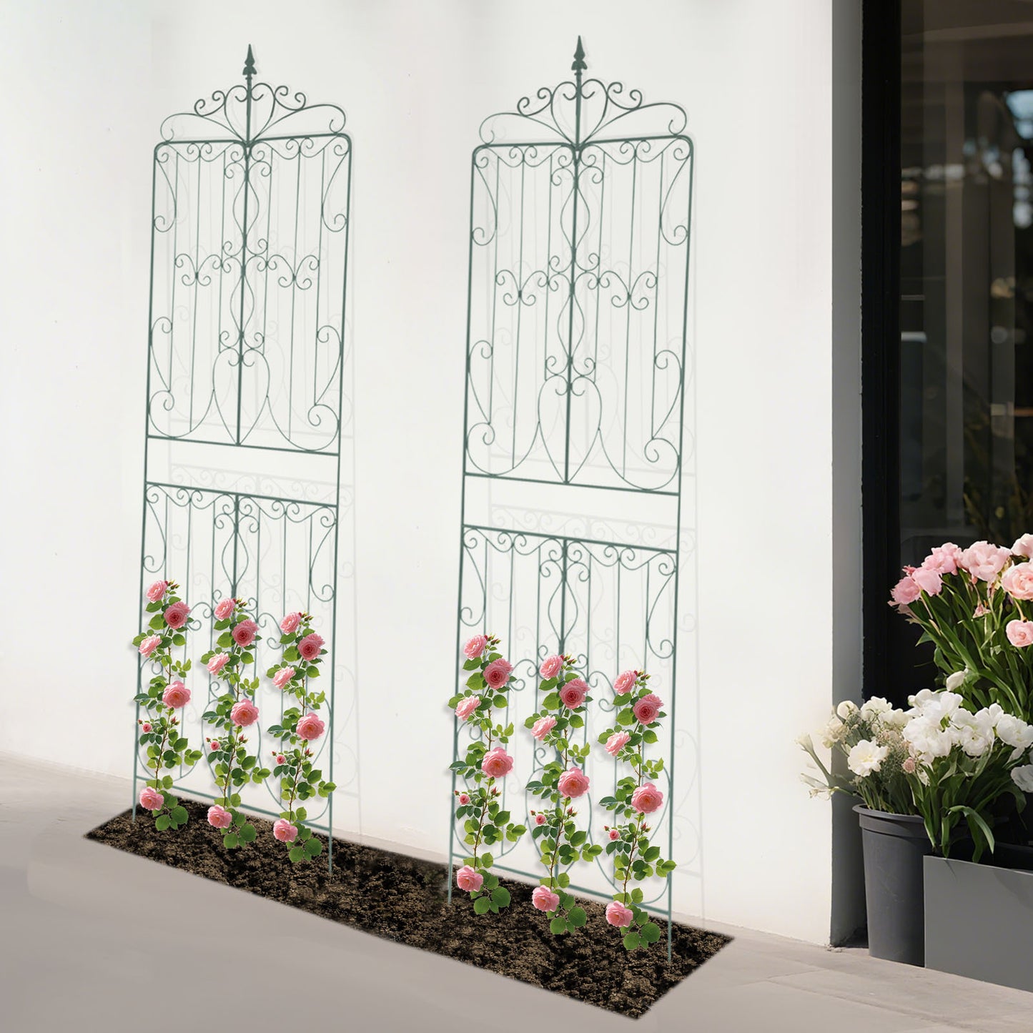 Garden Trellises, Iron Garden Trellis, 2pcs Trellises