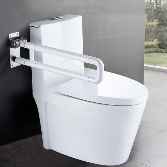 Opklapbare Badkamerhandgreep – Steunbeugel – Wandsteun – Toiletbeugel – Veiligheidsbeugel – Roestvrij Staal – Antislip Oppervlak – 226,8 kg Draagkracht – Ruimtebesparend 90° Flip-Up – Wit – 60 cm