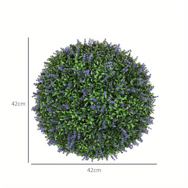 Kunstlavendel – Kunstplant – Kunstbloem – Nepplant – Kunstbloemen – 42 cm – Onderhoudsvrij Synthetisch Materiaal – Bolvormig Paars Groen