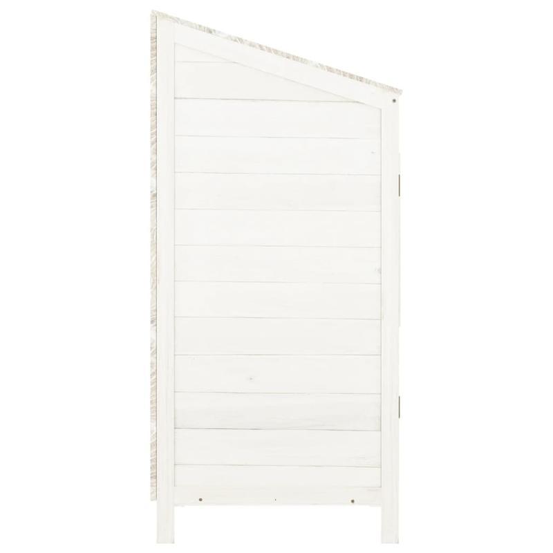 Buitenopberghut – Tuinkast – Tuinberging – Buitenberging – Opbergkast – Compact Formaat – Stevig Stalen Frame – Koperen Dak – Diep Bruin – 55x52x112 cm – Weerbestendig Design