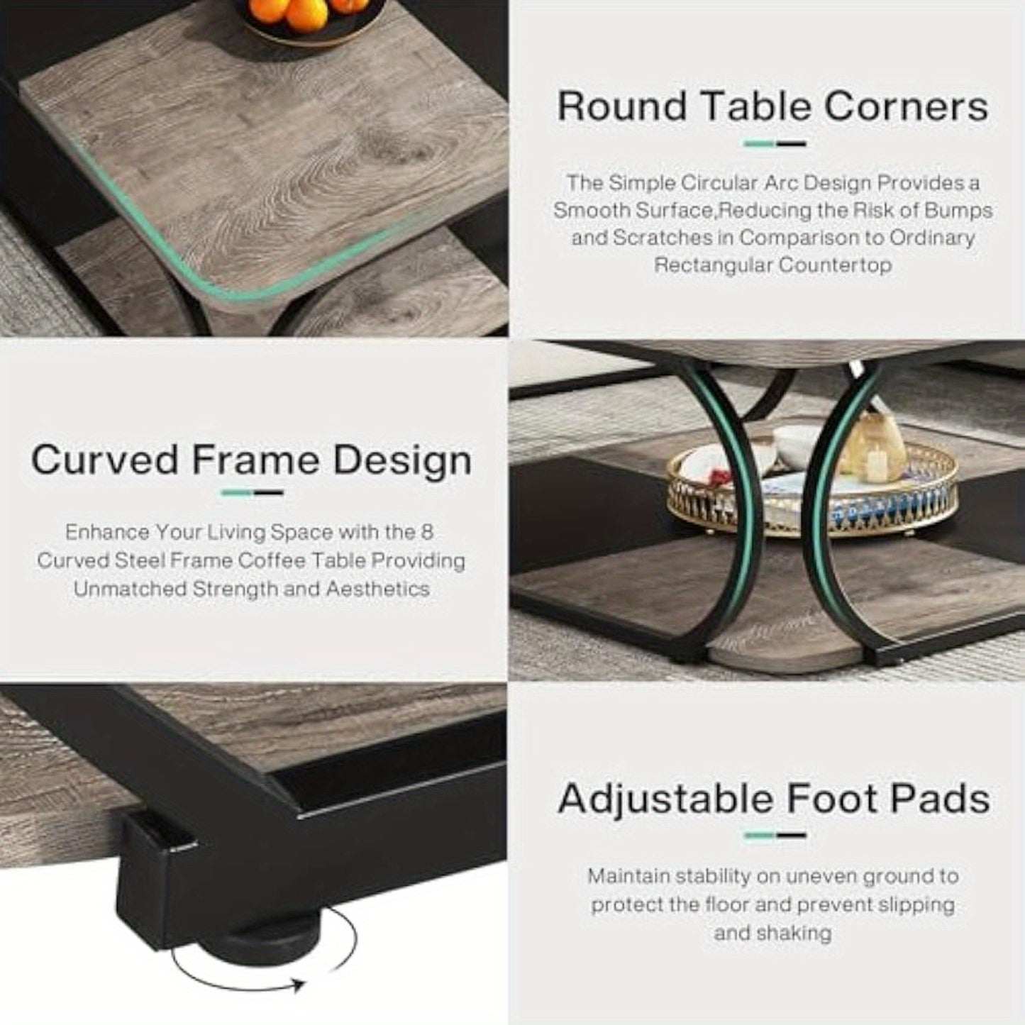 Salontafel – Koffietafel – Bijzettafel – Woonkamertafel – Tafel – Vierkant 100x100x50 cm – Hoogwaardig Composiet Hout – Modern Design Met Dubbele Laag