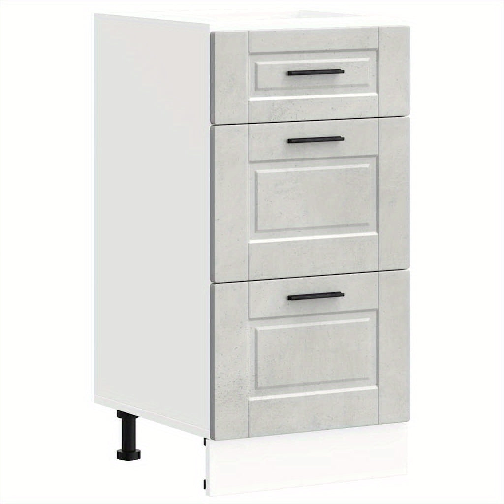 Kitchen base cabinet Porto concrete grey wood material Side Cabinet Organizer Storage Cabinet Storage Box for Bedroom, Living Room, Bathroom, Home Furniture
