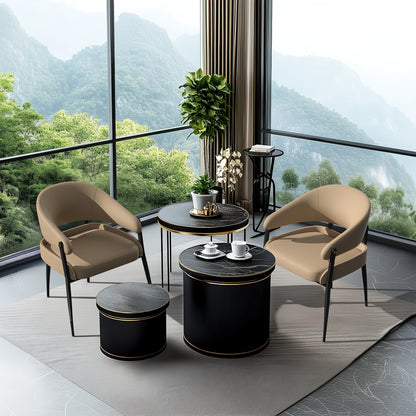 Eetkamerstoelen – Stoelen – Dining Chairs – Keukenstoelen – Zitmeubilair – Set Van 2 – Microfiber Bekleding – Ergonomisch Design – Bruin Zwart
