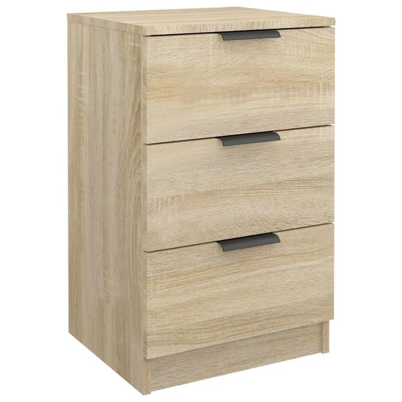 Modern Minimalist Bedside Table with 3-Drawer Storage - Sonoma Oak Finish, Light & Brown Tones, Space-Saving Design, Easy Assembly, Compact Nightstand for Small Spaces, Sturdy Hardwood Construction, 68.58cm Height, 101.6cm Wi