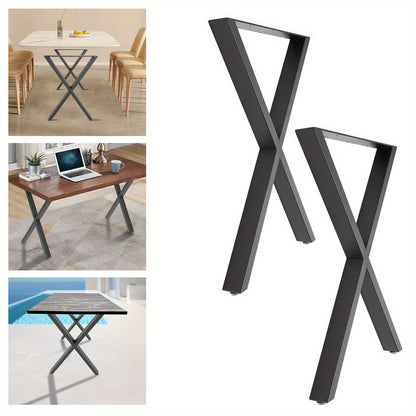 Tafelpoten – Tafelonderstel – Meubelpoot – Tafelpoot Set – X-vormige Tafelpoot – Verstelbare Hoogte – Zwart Stalen Design – Draagvermogen 200 kg